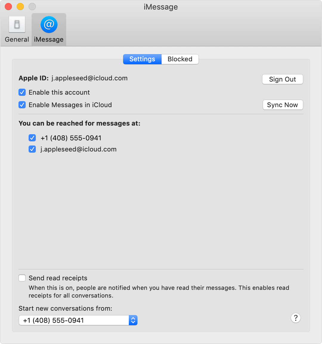 use your phone number for imessage on mac